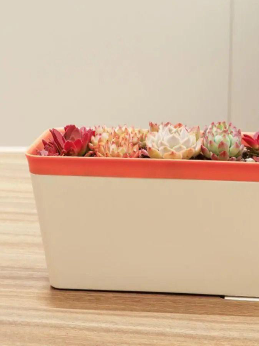 Кашпо в японском стиле , оранжевый , 2 л, прямоугольное, пластик