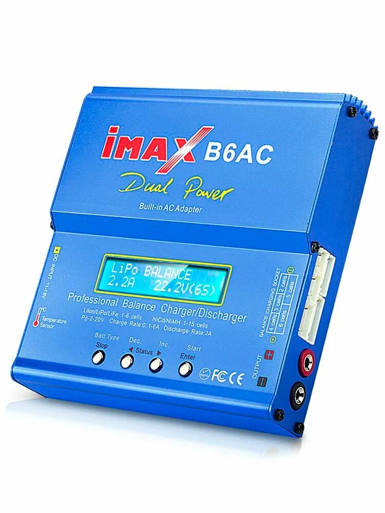 Зарядное устройство iMAX B6AC RC 80W для литий-ионный LiPo, LiFe, NiCd и NiMH батарей с блоком питания + Встроенный адаптер 15 В 6 А