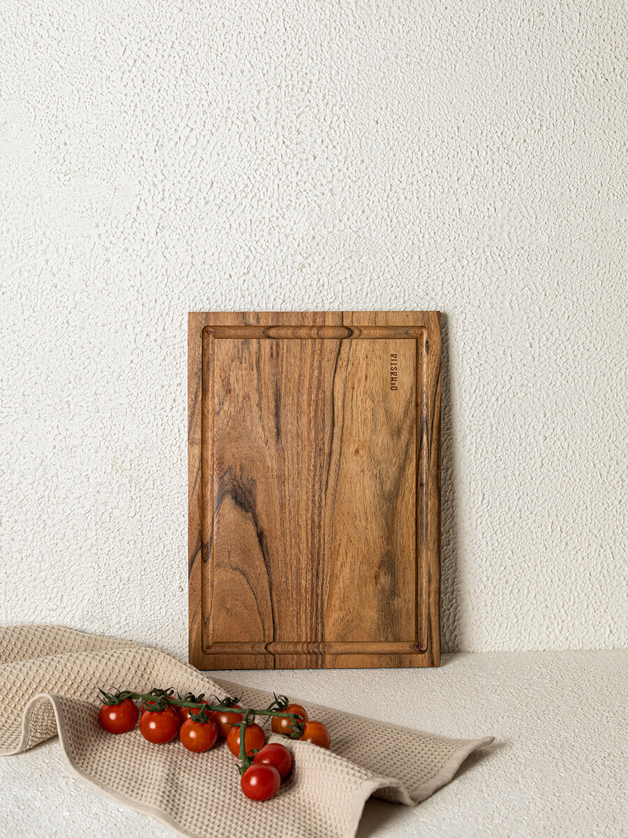 Доска разделочная сервировочная DeNASTIA для стейков 35 x25 x 1,5 см, коричневый, KB00026