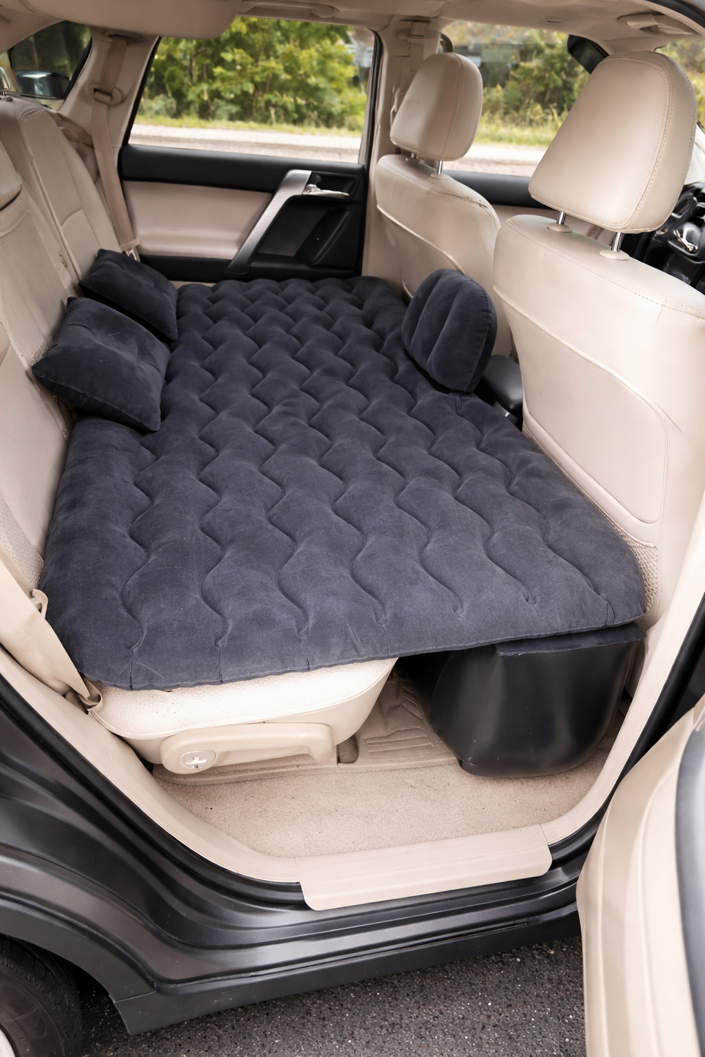 Автомобильный матрас на заднее сиденье для путешествий — мягкий, удобный и компактный (насос в комплекте)