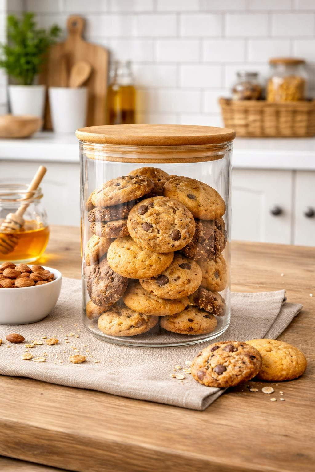 Стеклянная банка "Жизнь прекрасна", с бамбуковой крышкой, 1л