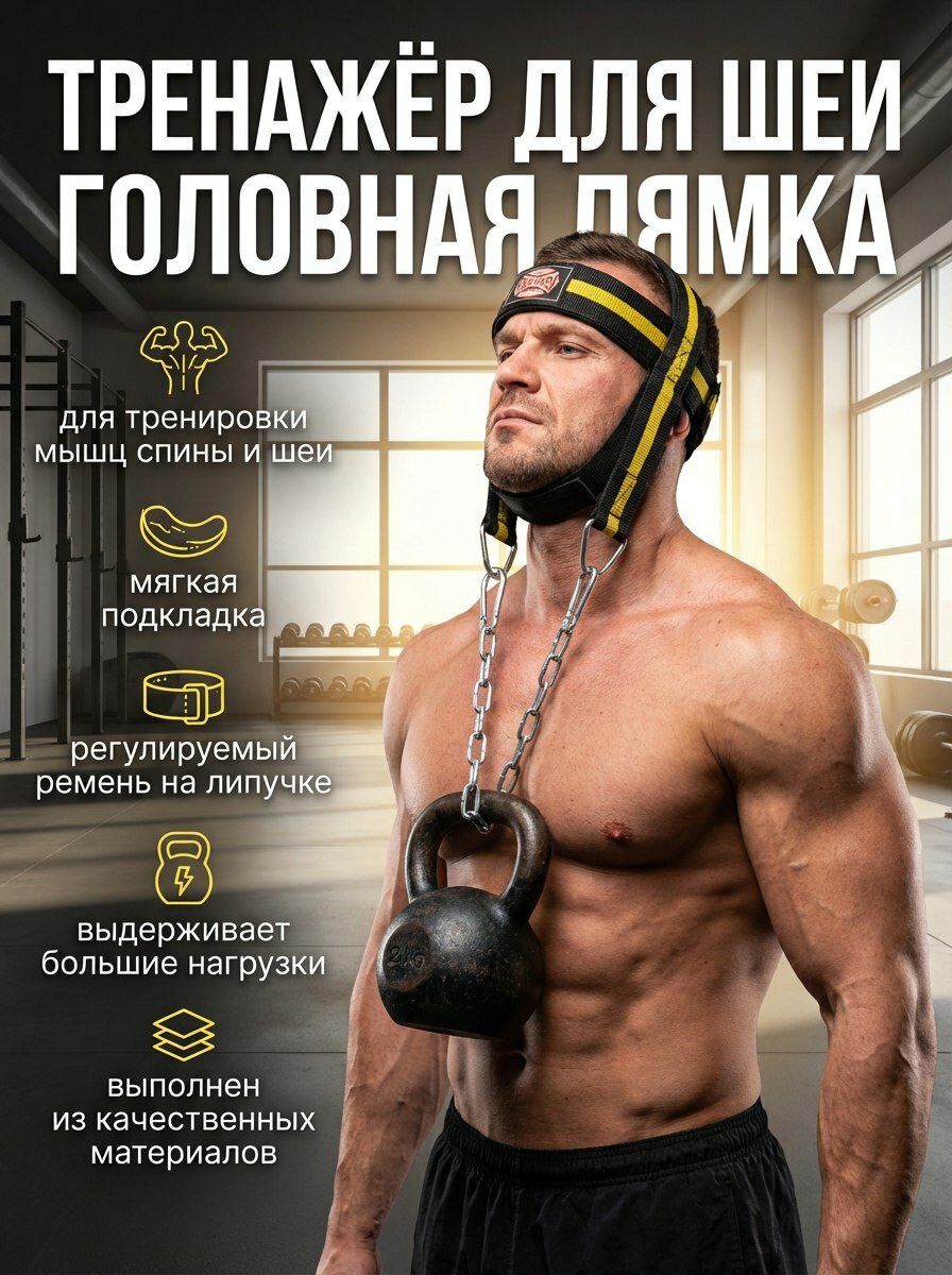 Головная лямка тренажер для шеи
