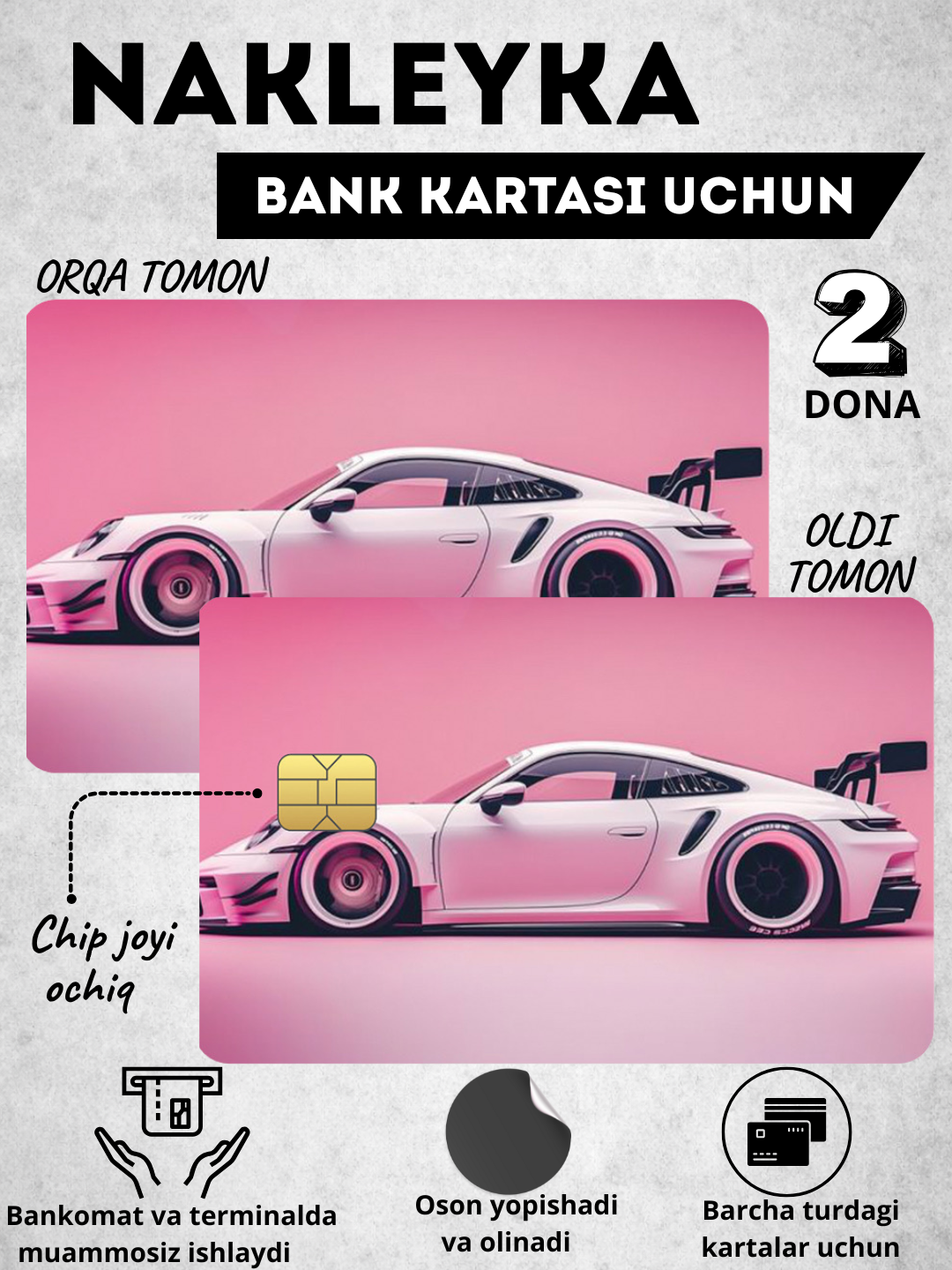 Декор карт, наклейка на банковскую карту, стикер на пластик карту банка