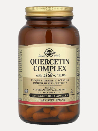 Изображение товара Solgar Quercetin Complex, Комплекс с кверцетином и Ester-C 100 веганских капсул