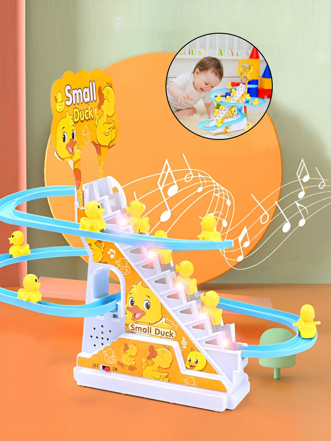 Утки на слайде Small Duck, учебно-музыкальная игрушка для детей, антистрессовая