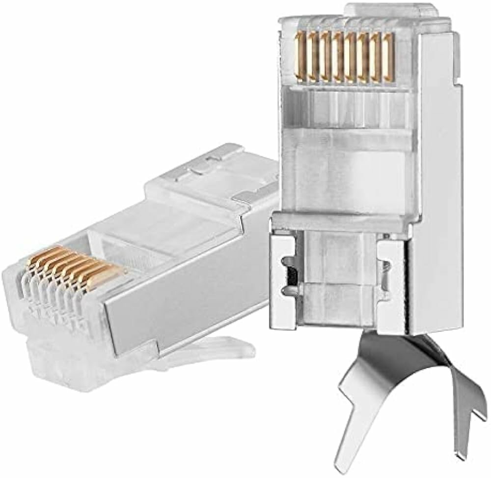 Коннектор RJ-45 FTP металлический для витой пары Cat5e/Cat6 экранированный