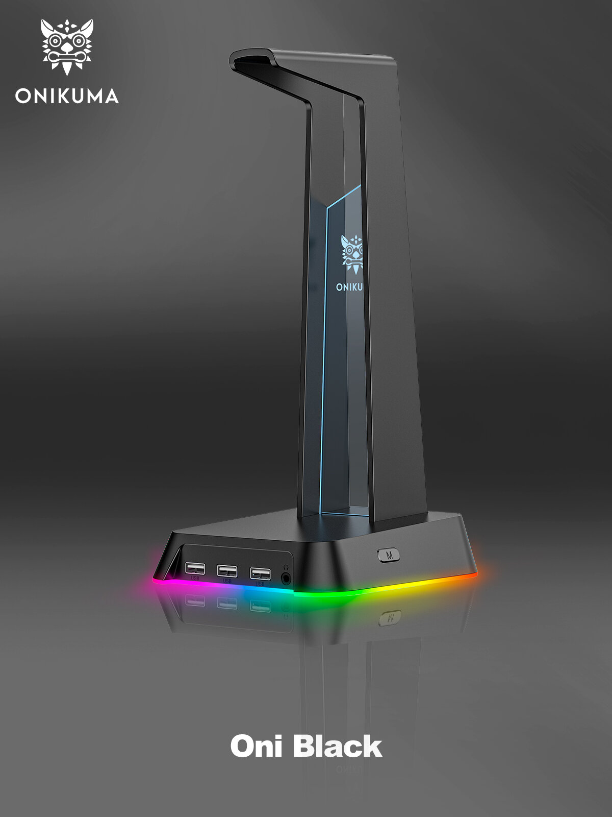 Подставка для наушников ONIKUMA Oni Black черная c RGB подсветкой
