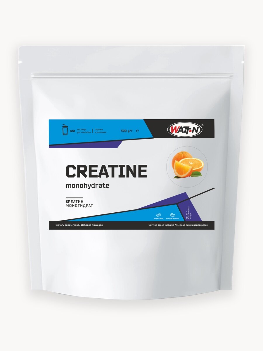Аминокислота WATT NUTRITION Creatine Monohydrate / Креатин моногидрат, вкус Апельсин 500 гр.