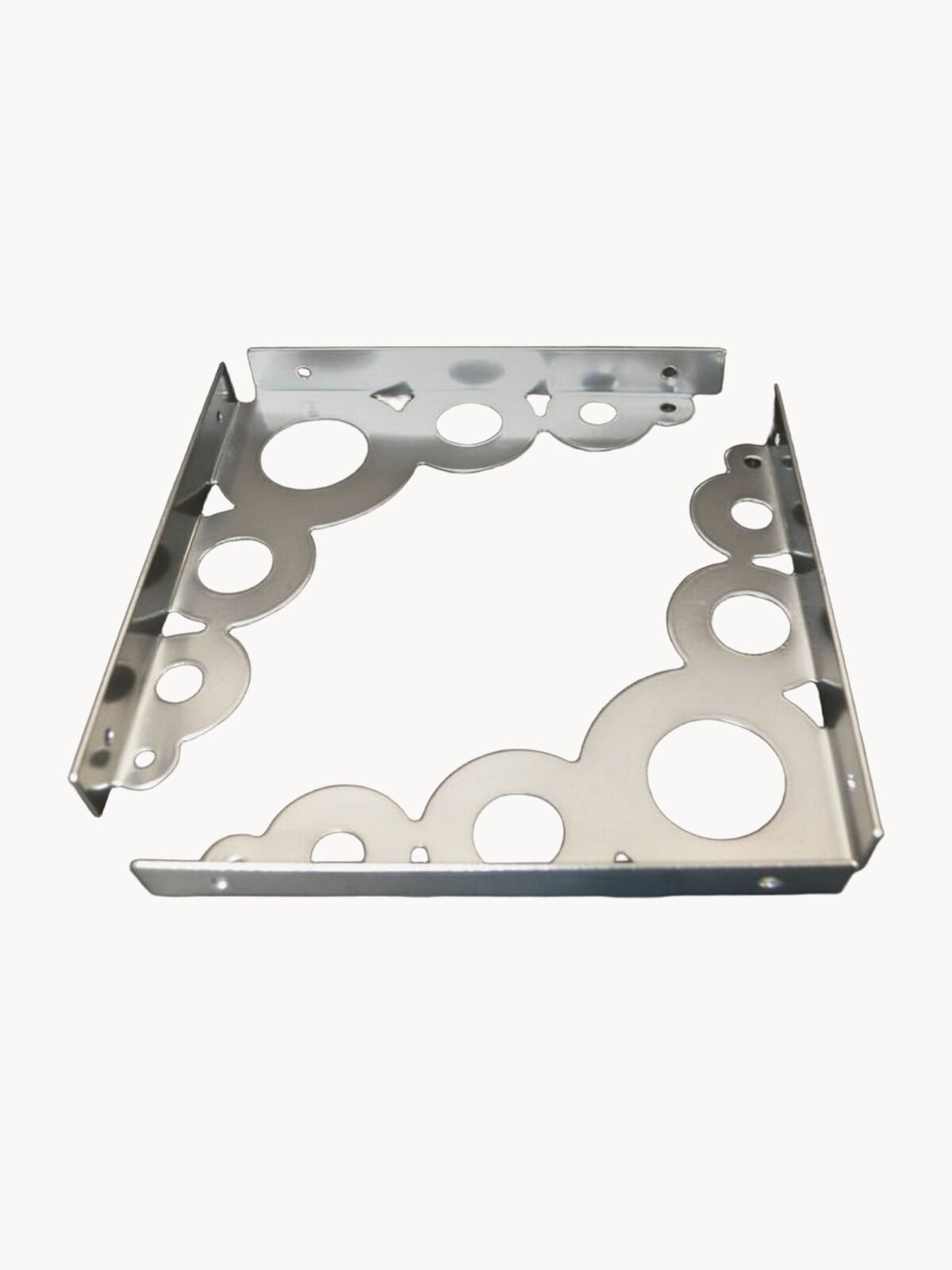 Кронштейн для полки декоративный, стальной 182х182мм, цвет окраски под хром, 2шт