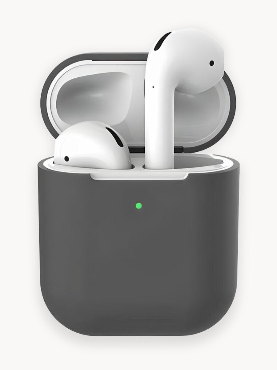 Чехол для наушников AirPods 2 силиконовый, Серый
