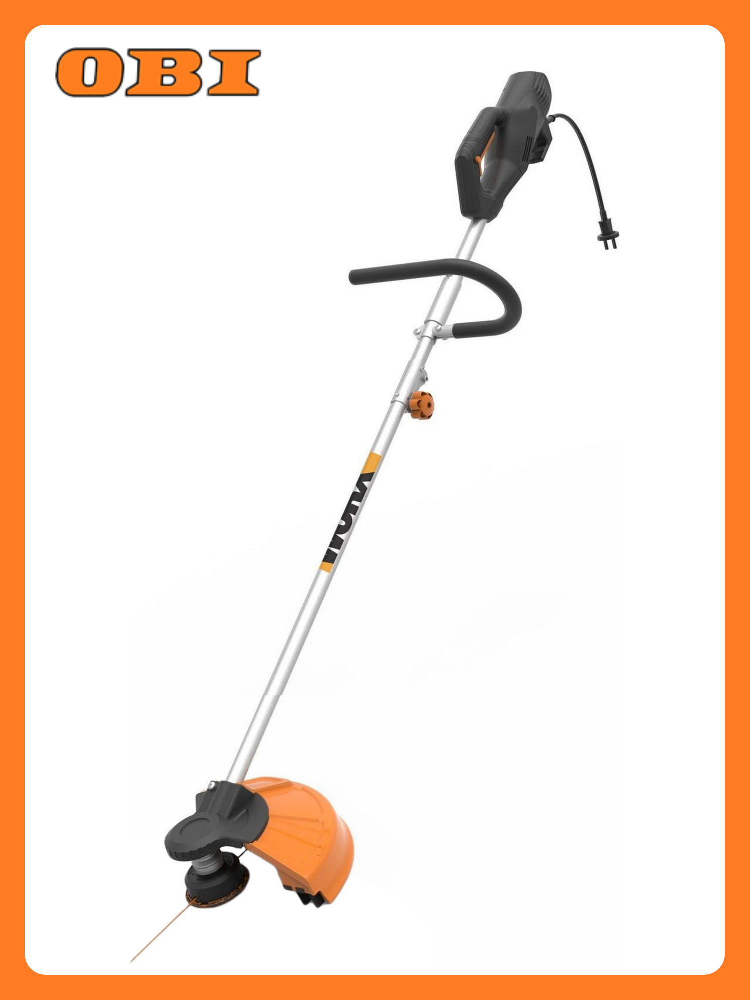 Триммер электрический Worx WG111E, плечевой ремень, ширина скашивания 38 см 1000 Вт