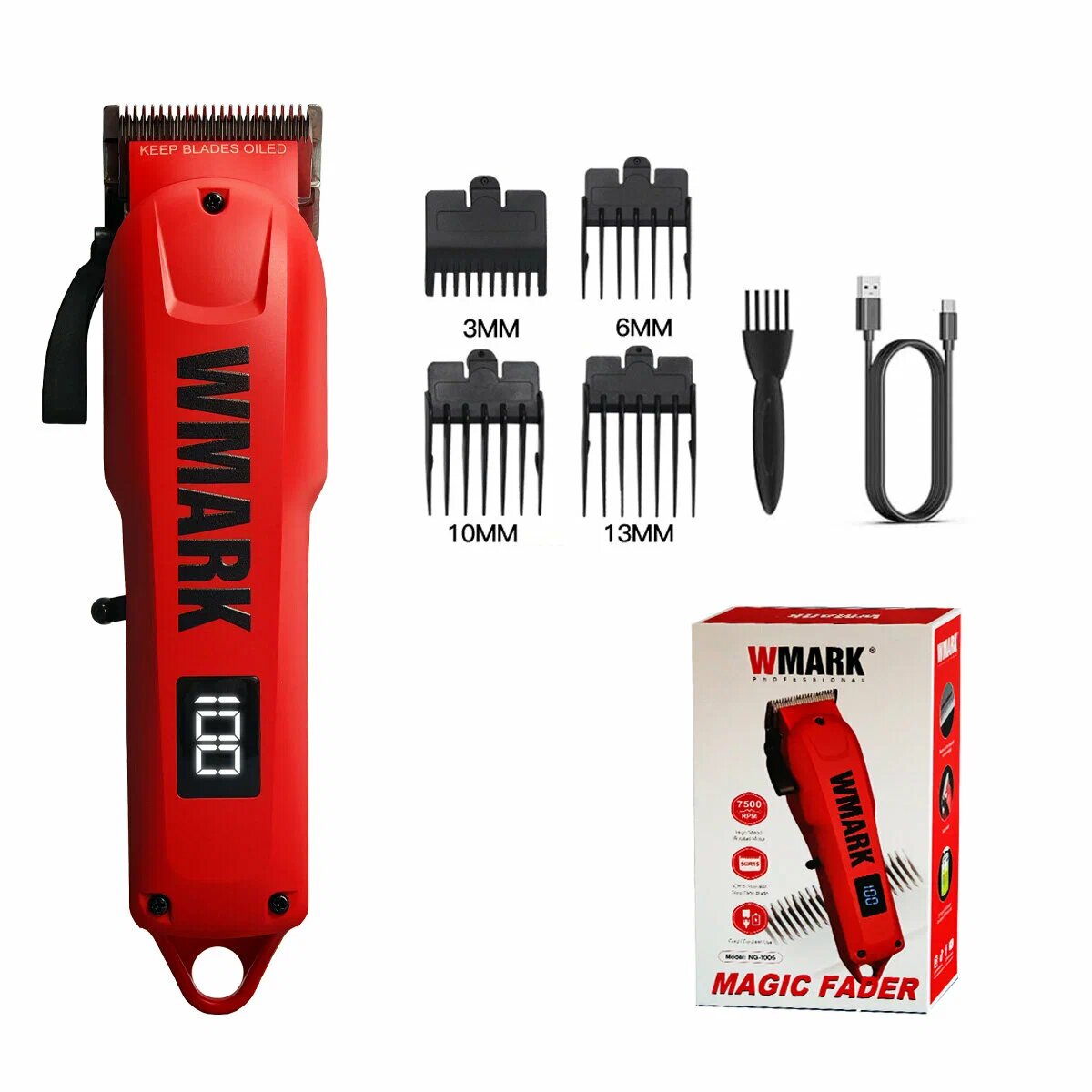 Профессиональный триммер WMARK NG-1005, с LED-дисплеем, нескользящая ручка