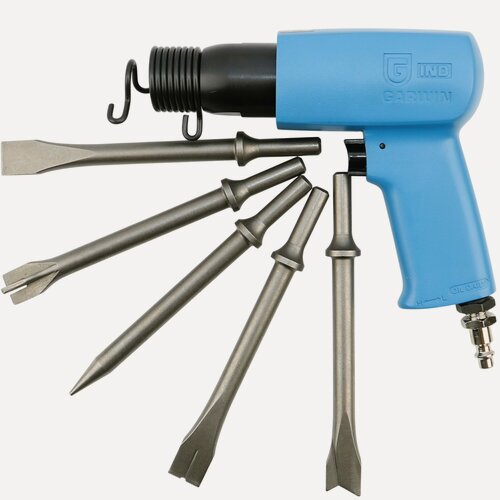 Изображение товара GARWIN INDUSTRIAL 804030-57-4000R Молоток пневматический с 5-ю зубилами 185 мм Энерг. уд. 7,2 Дж, ROUND (0.401"/10,2 мм)
