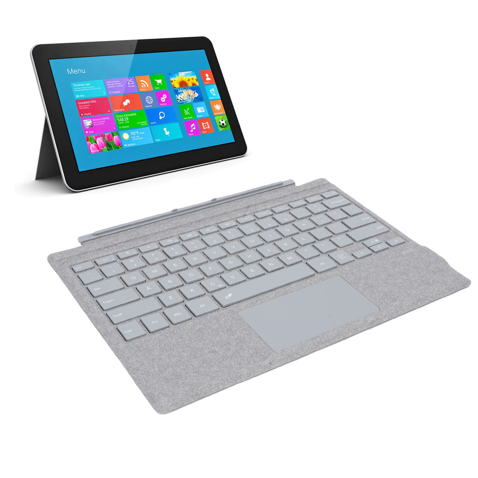 Беспроводная клавиатура, подходящая для Surface Pro 3, 4, 5, 6, 7 7+, Bluetooth-клавиатура для ноутбука с сенсорной панелью, 7 цветов с подсветкой