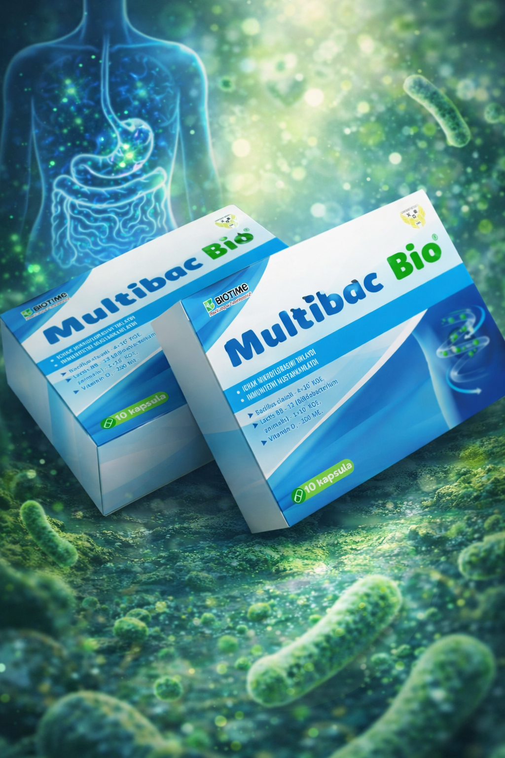 Multibac Bio — пробиотик с D3 и BB-12, для иммунитета и здоровья кишечника, 10 капсул — фото 1