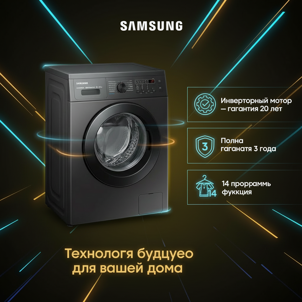 Стиральная машина Samsung WW65A4S21CX 6.5 Кг