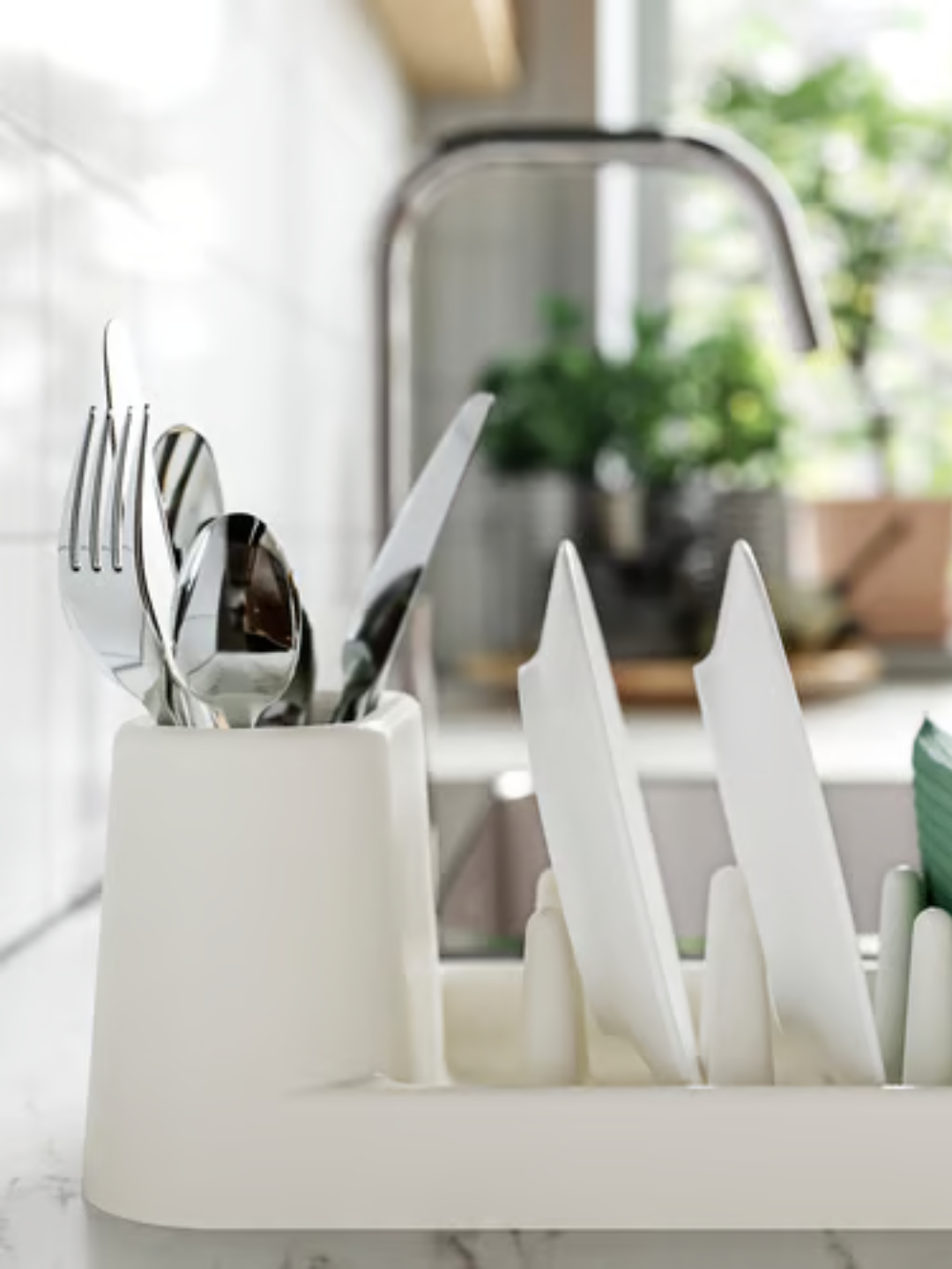 IKEA сушилка для посуды настольная STAMLING, 48 * 15 см, матовая, белая и зеленая, икеа