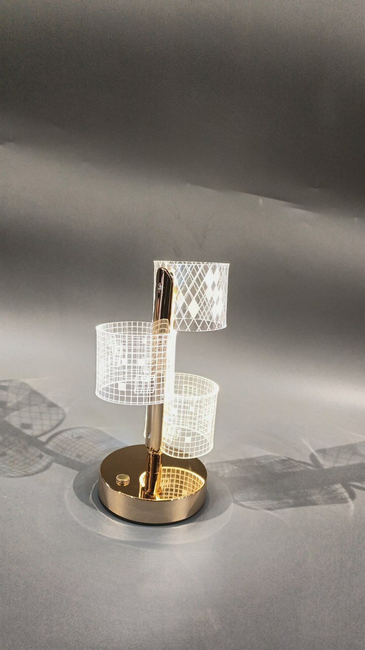 Лампа настольная, акриловая панель, LED, USB, дизайн луна, теплый свет