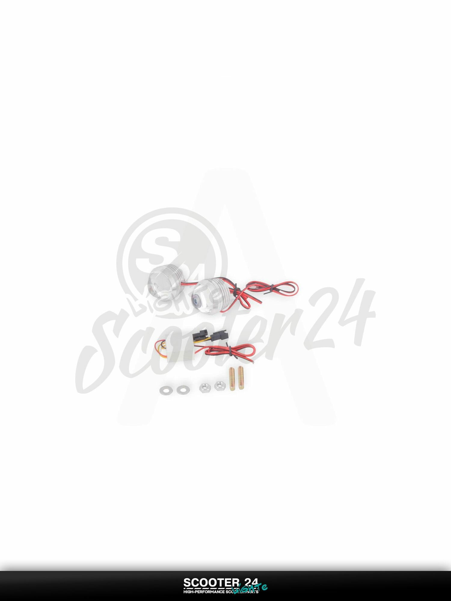 Фары допольнительные диодные для мототехники (2шт, круглые) (линза) (красный, mod: JC-928) "JCAA"