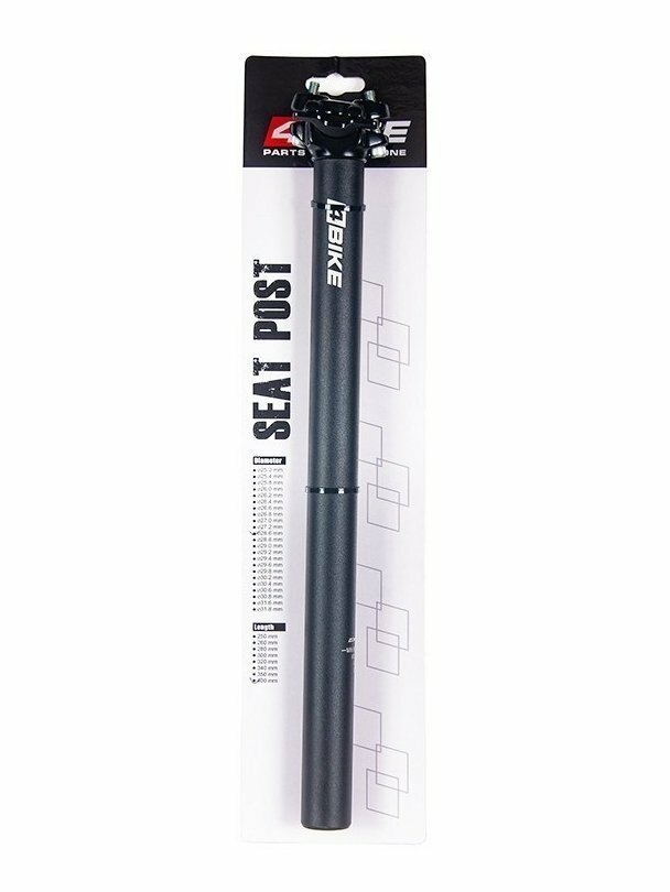 Штырь подседельный '4BIKE' SP-406, D:28.6, L:400мм, индивидуальная упаковка, чёрный