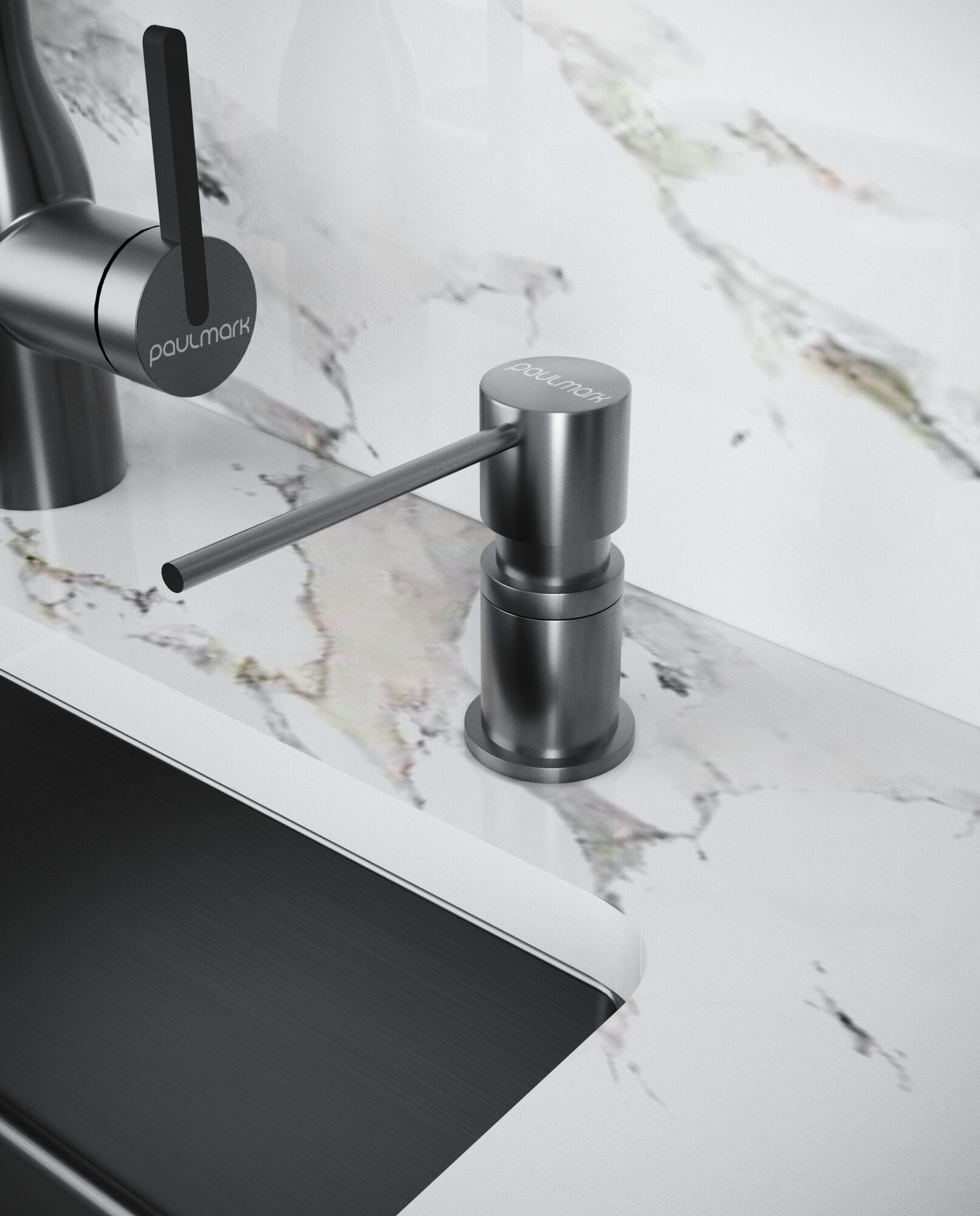 Дозатор для моющего ср-ва Paulmark KRAFT D003-BS брашированная сталь — фото 1