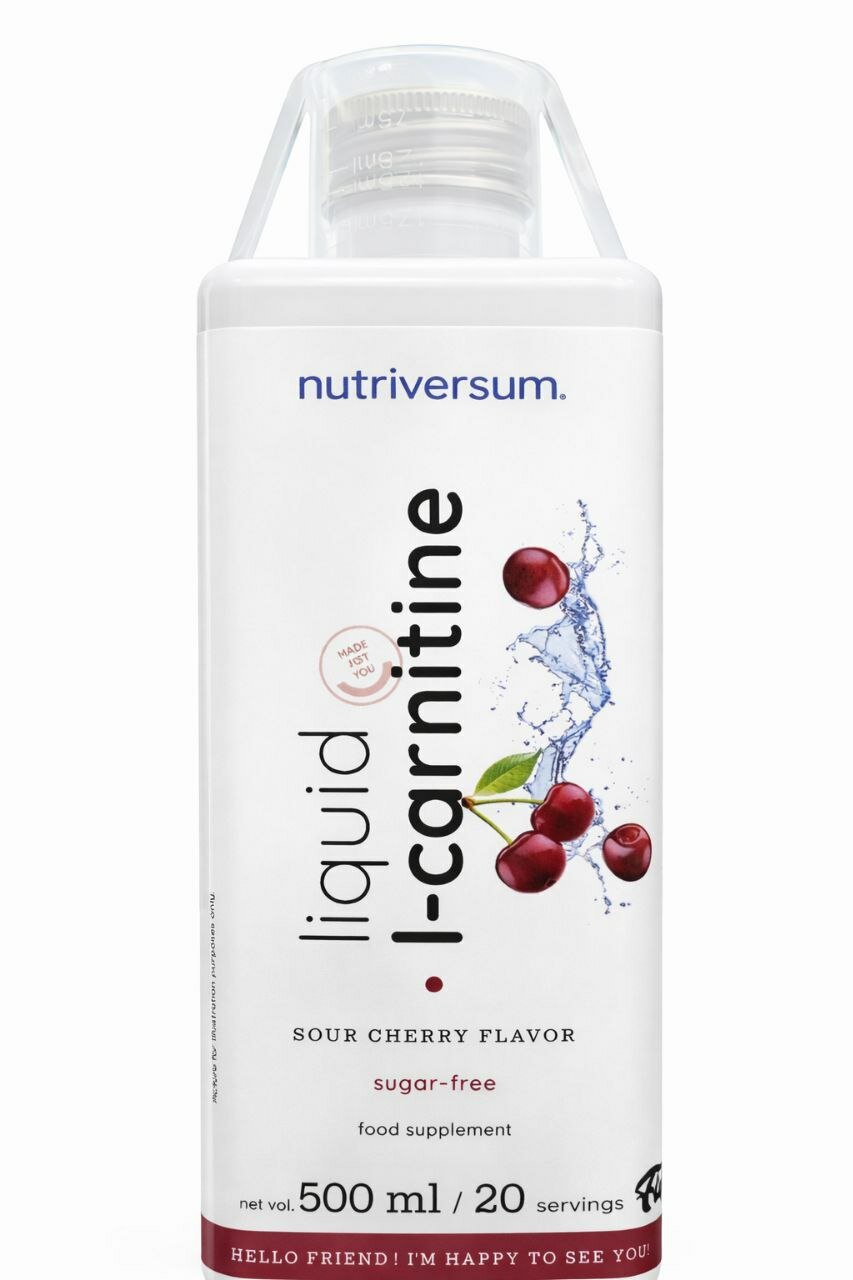 Nutriversum L-Carnitine Liquid — Л-карнитин для энергии и жиросжигания, Sour Cherry, 500 ml