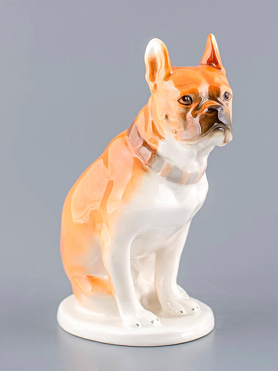 Фарфоровая статуэтка Бульдог , Императорский фарфоровый завод — фото 1
