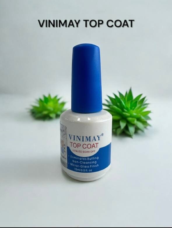 VINIMAY топ для гель-лака без липкого слоя 15 мл, глянцевое покрытие для ногтей UV/LED