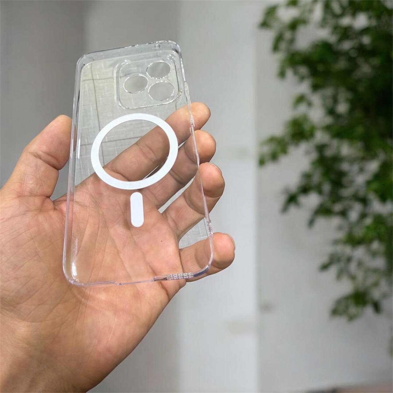 Чехол на Honor 400 Lite 5G MagSafe, прозрачный, бесцветный, пластик 100% не желтеет