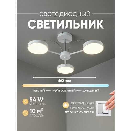 фото Светильник потолочный светодиодный moderli v10968-cl scandi