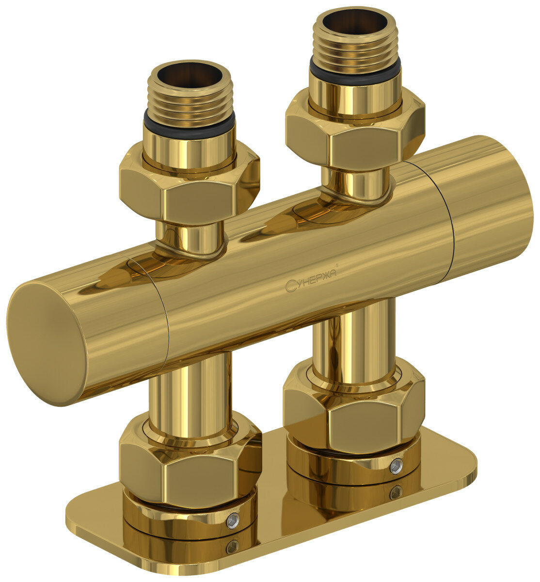 Вентиль Сунержа 03-1417-1234 Вентиль 2х1/2" прямой скрытый-скрытый EU50, золото