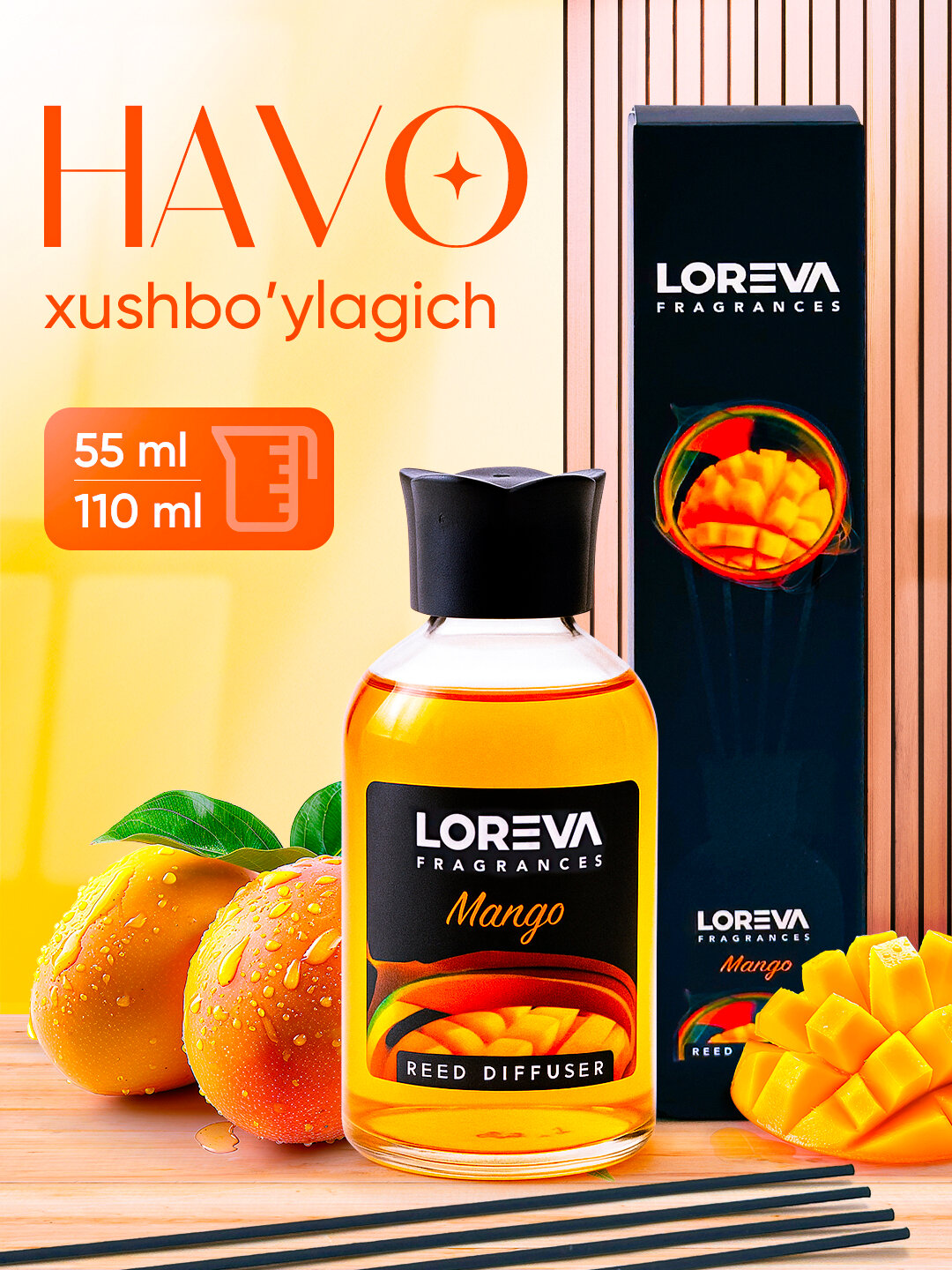 Havo xushbo‘ylantirgich, LOREVA, 110 ml, 8 xil xid