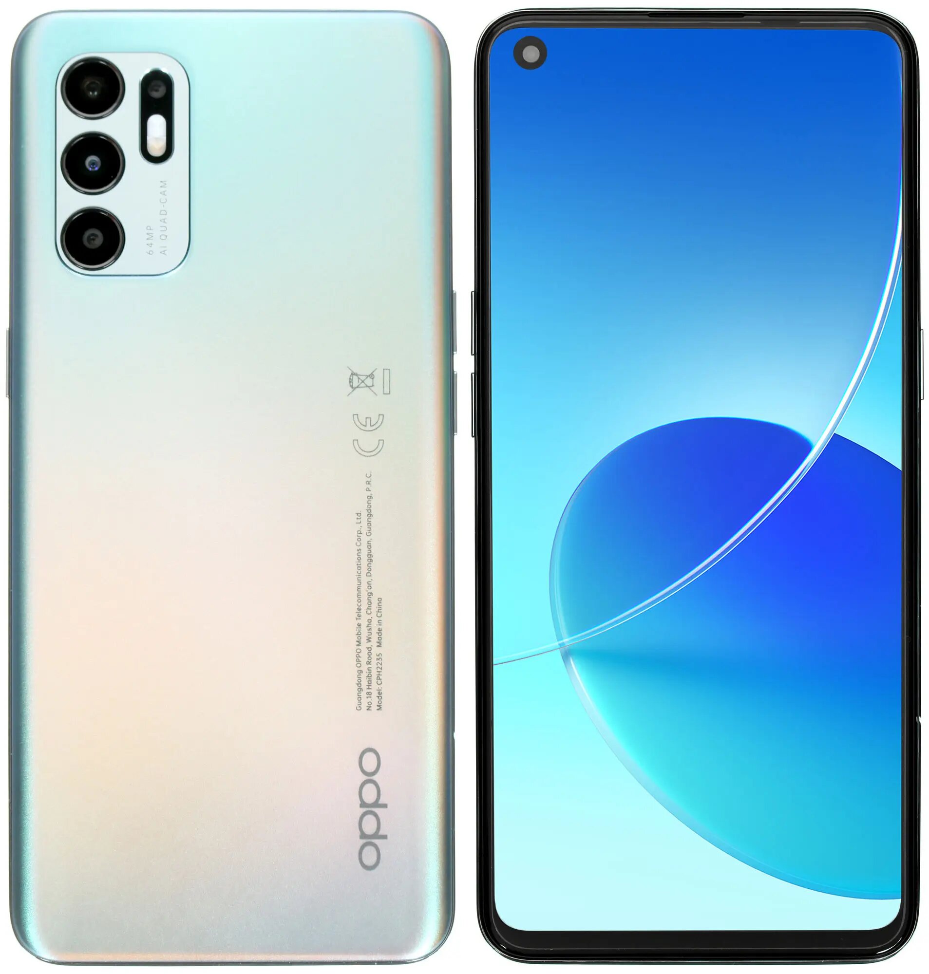 Смартфон OPPO Reno 6 8/128 ГБ, Dual nano SIM, Голубой