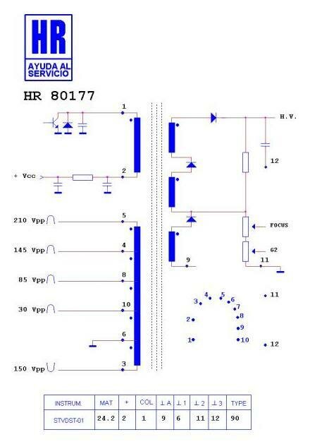 Тдкс (FBT) 6174V-6006 M ( HR80177, BSC25-N1648) Строчный трансформатор