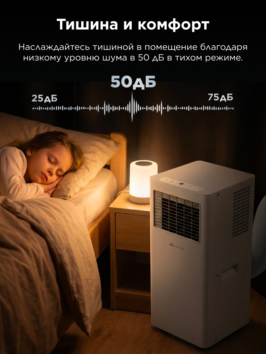Мобильный кондиционер iFFALCON PSL 7K BTU комплект, 7000 BTU, площадь помещения 15 м² — фото 1