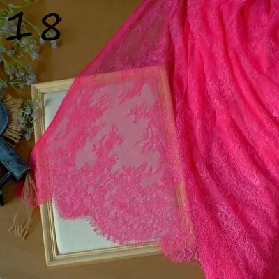 Кружево шантильи розовое, 3 м, color 18