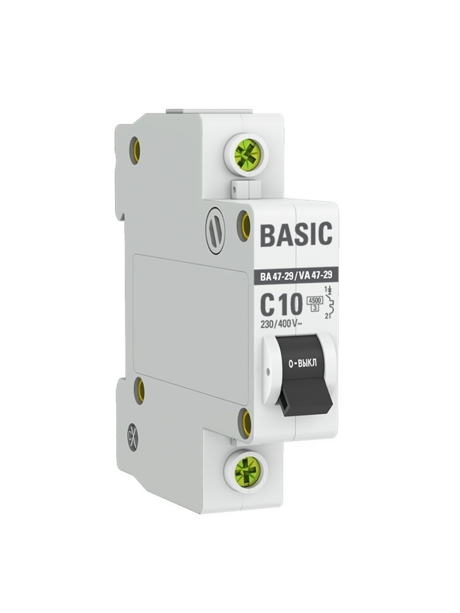 Автоматический выключатель EKF ВА 47-29 4,5кА, С 10А, 1П