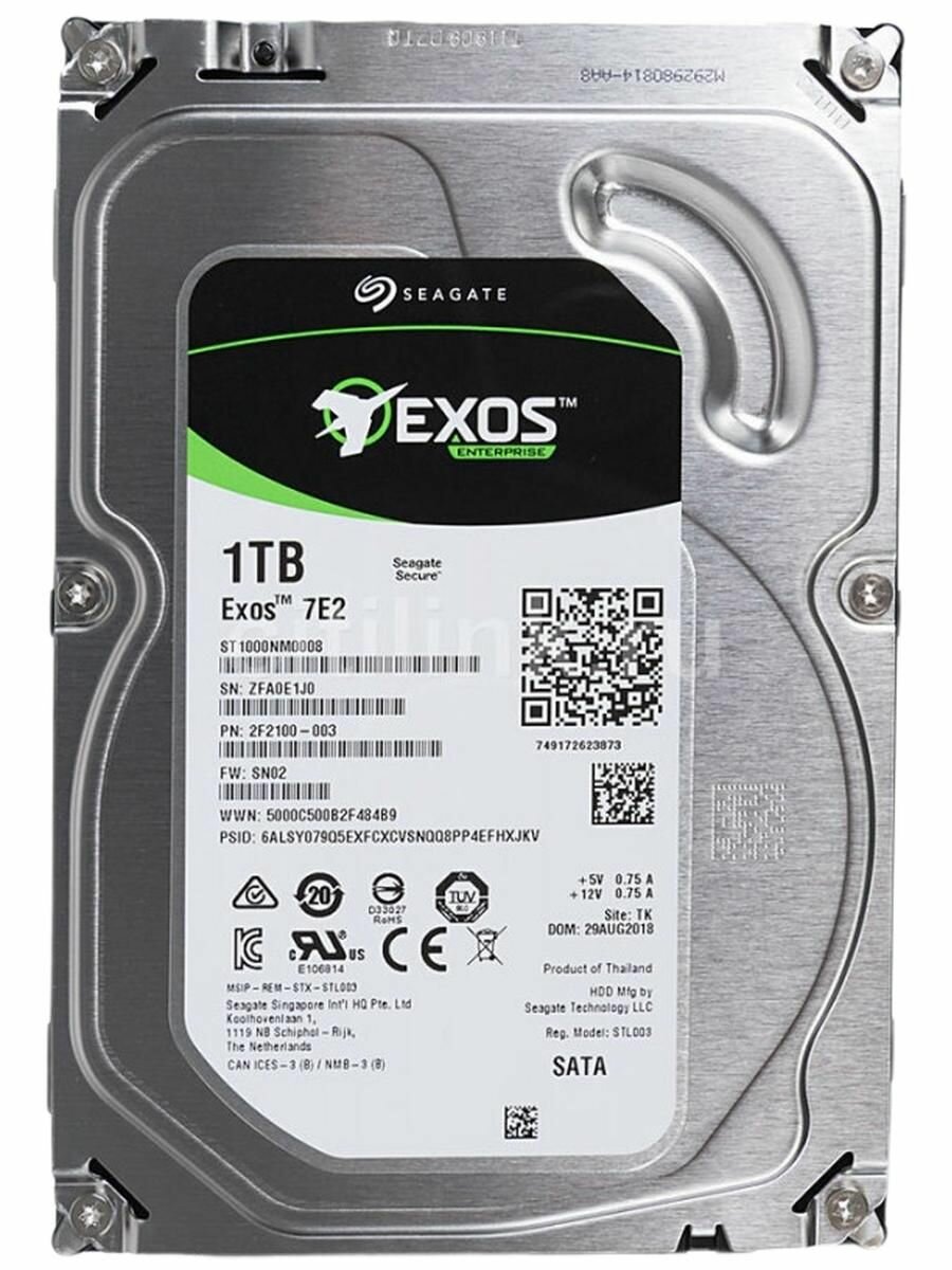 Seagate 1 ТВ внутренний жесткий диск exos 7E2 st1000nm0008