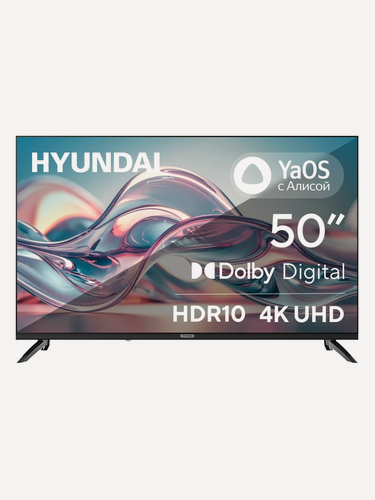 Изображение товара Телевизор Hyundai H-LED50BU7012 50" LED, 4K Ultra HD, черный, смарт ТВ, YaOS