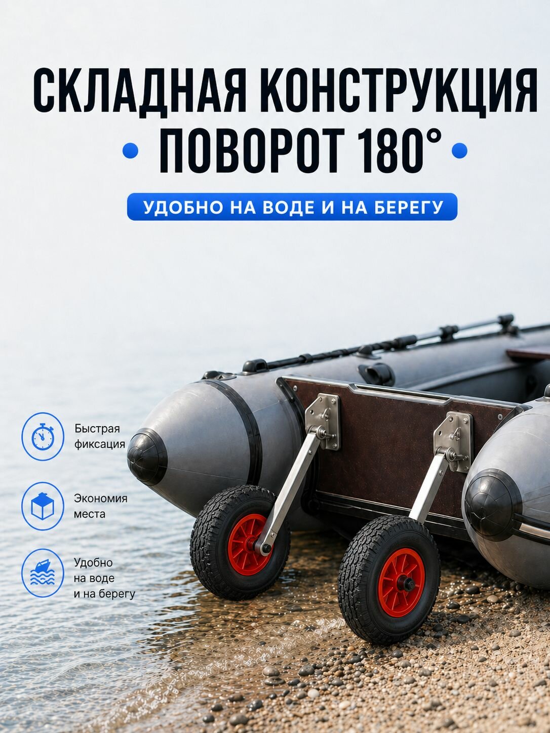 Роликовые ложементы для лодочных прицепов, усиленные, для надувных лодок и моторных катеров — фото 1