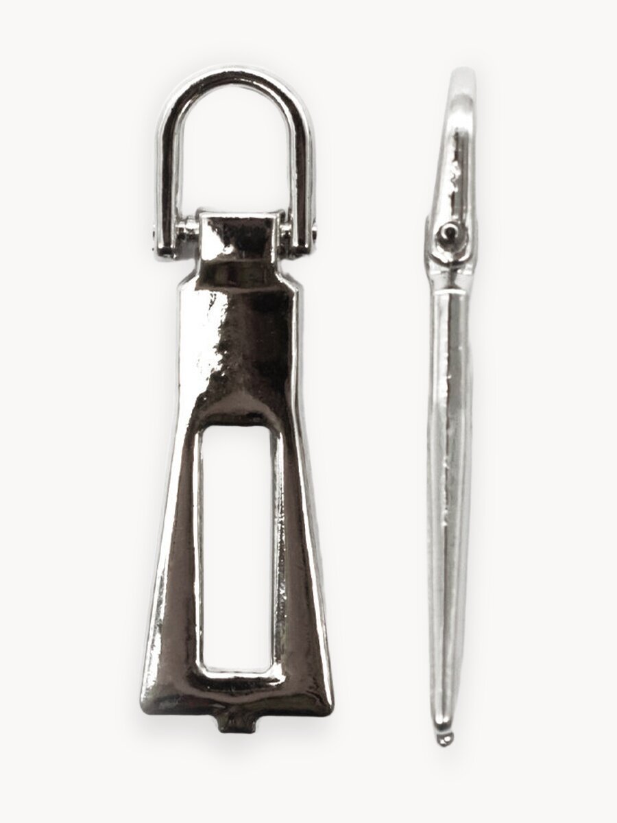 Пуллер для молнии металлический, 12*40 мм, 10 шт, Айрис (никель)