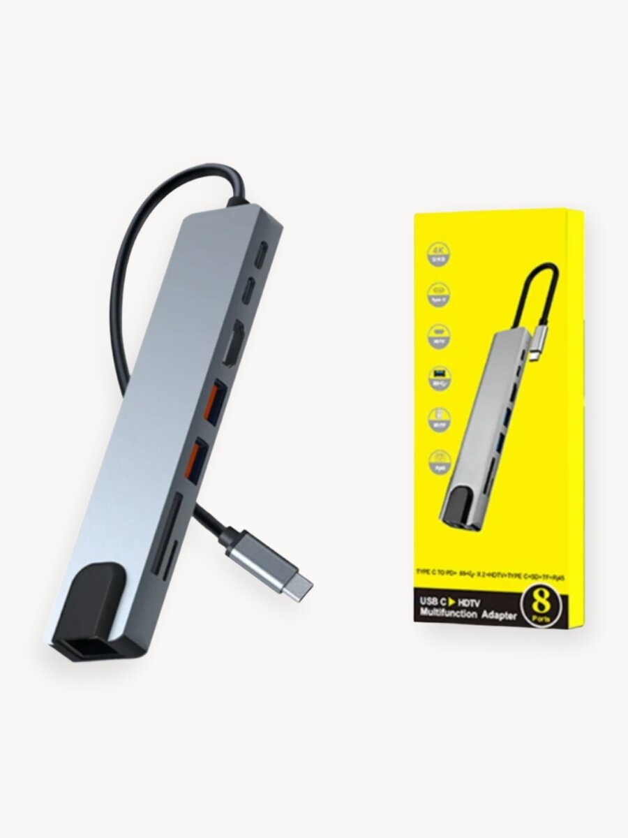 Usb hub 3.0 / usb разветвитель для ноутбука Переходник type c для macbook юсб хаб hdmi концентратор rj45 кабель адаптер