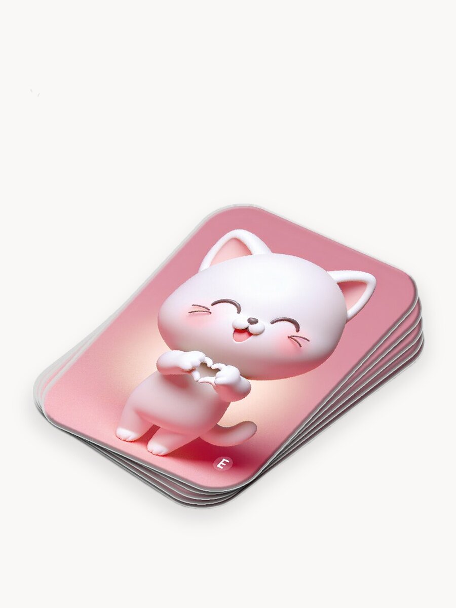 Ключи - стикеры для домофона на телефон, 5 шт, комплект Em-Marine. KeyBox, Котик.