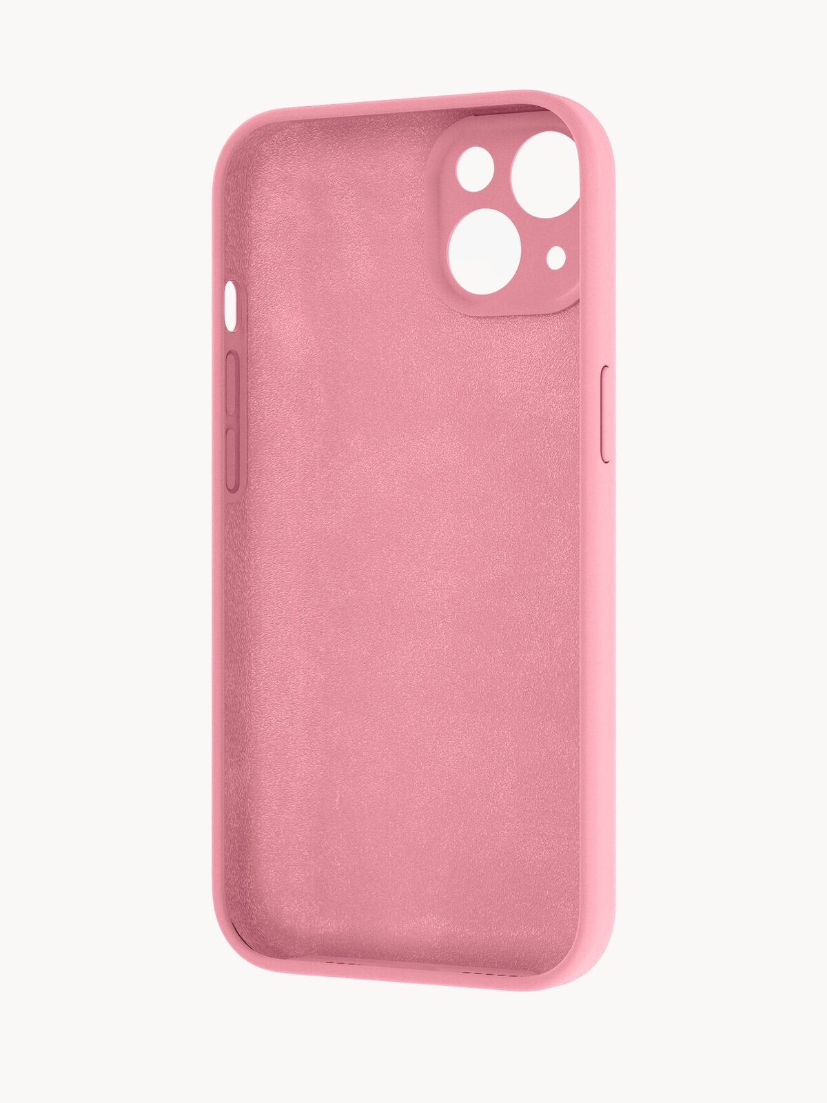 Защитный чехол на iPhone 13 / Айфон 13 бампер с микрофиброй, розовый