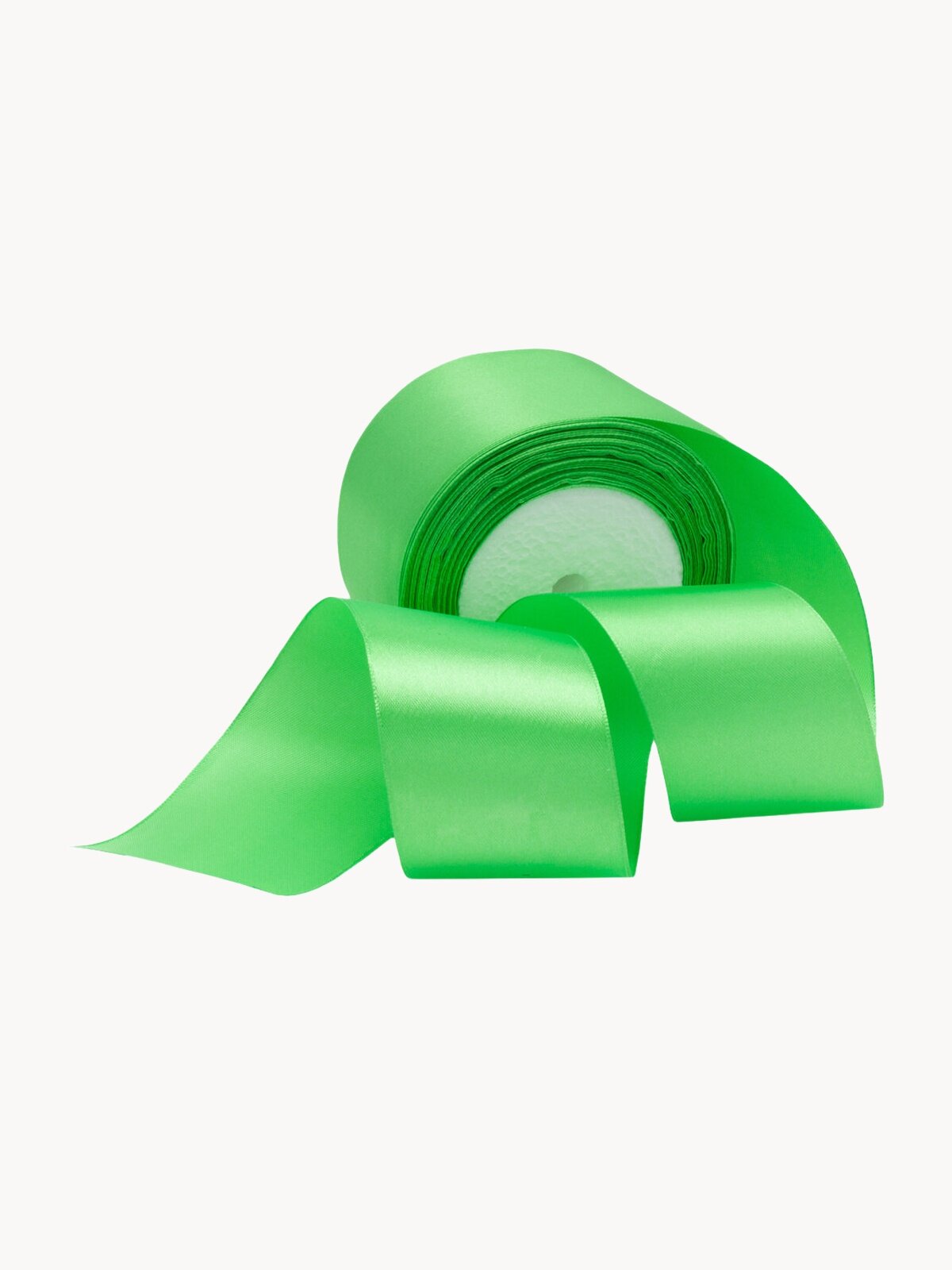 Лента атласная широкая для шитья и творчества, 5см*22,86м (52 светло-зеленый), Айрис