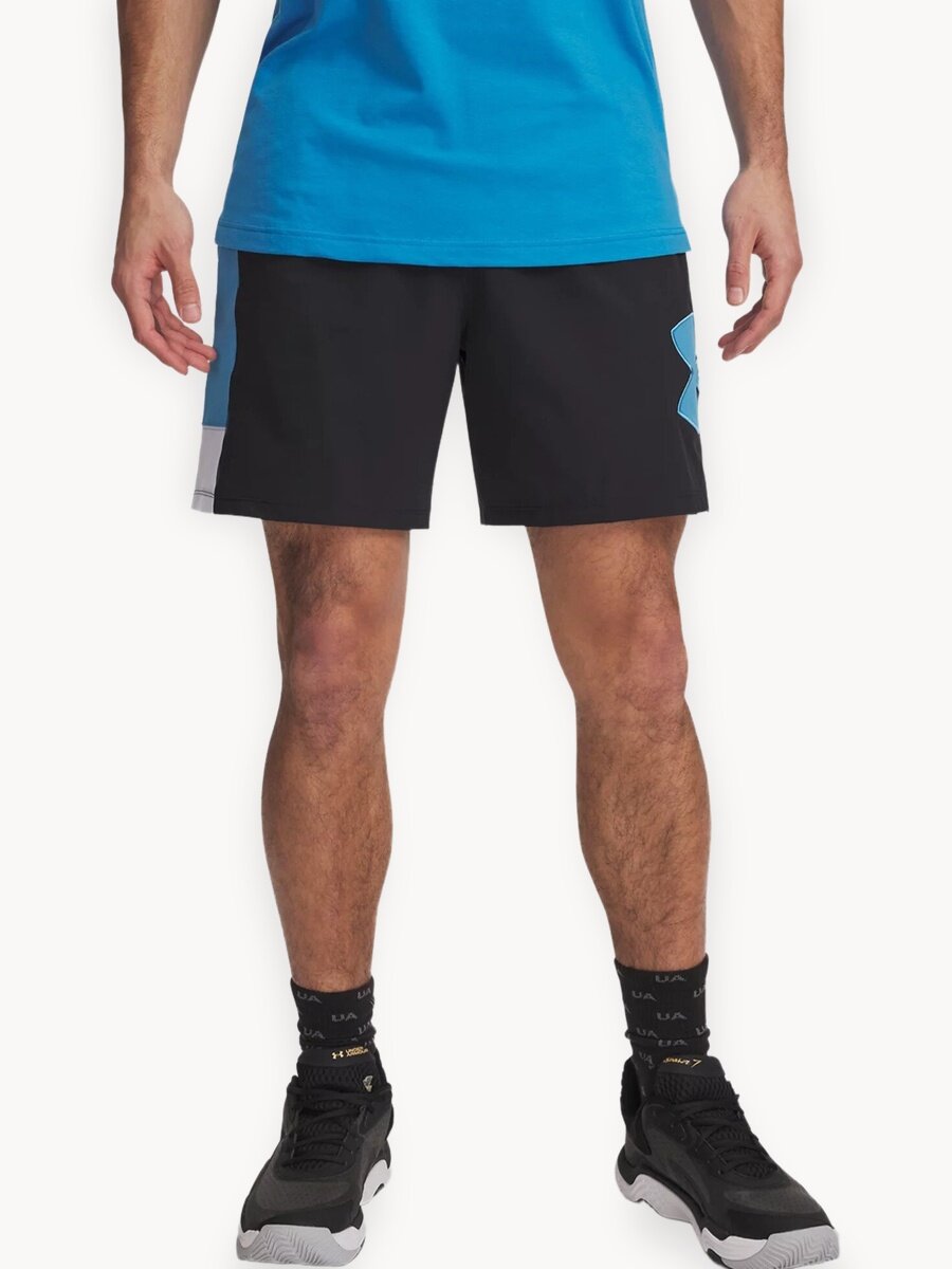 Шорты Under Armour Zone, размер SM, черный/голубой