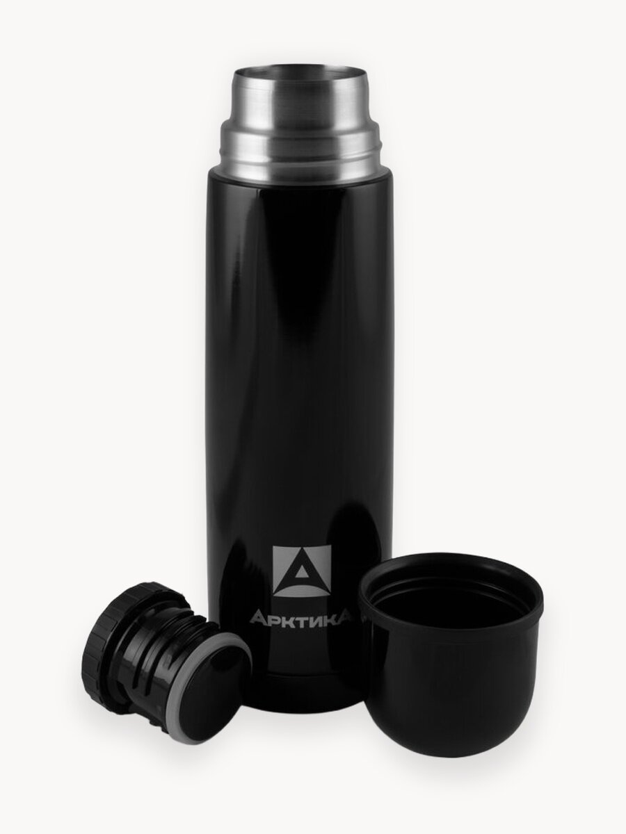 Термос 0.5 л для чая, кофе Арктика 102 черный нержавеющая сталь