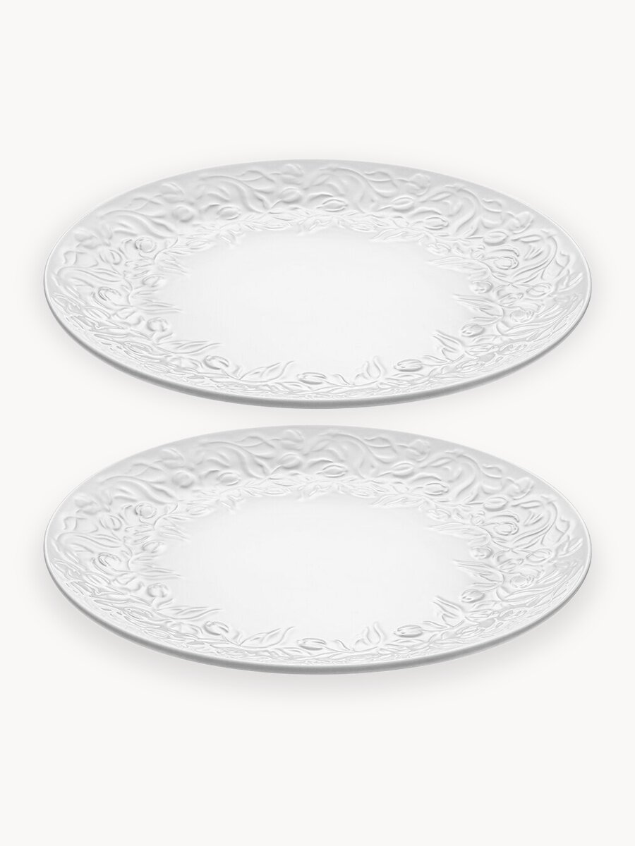 Набор тарелок 2 предмета 26х26х2,5 см Elan Gallery Тюльпаны, фарфор