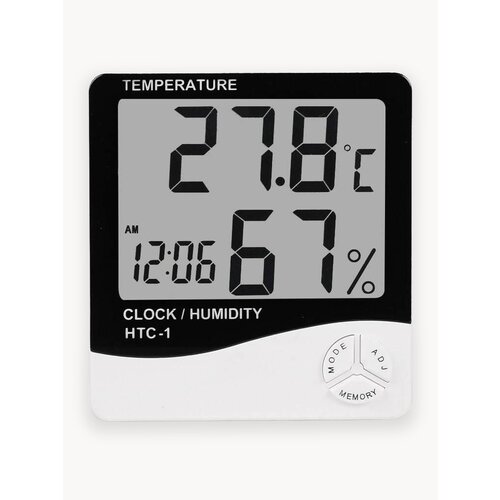 Домашняя метеостанция VVN с часами и датчиком влажности воздуха и температуры беспроводная