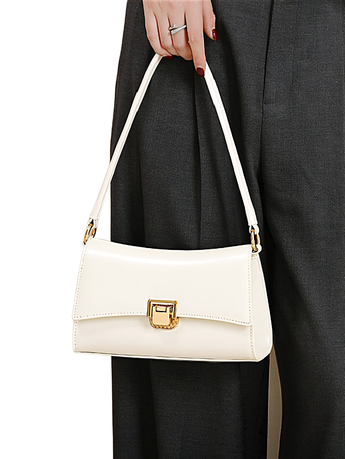 Сумка кросс-боди  из натуральной кожи, фактура гладкая, белый